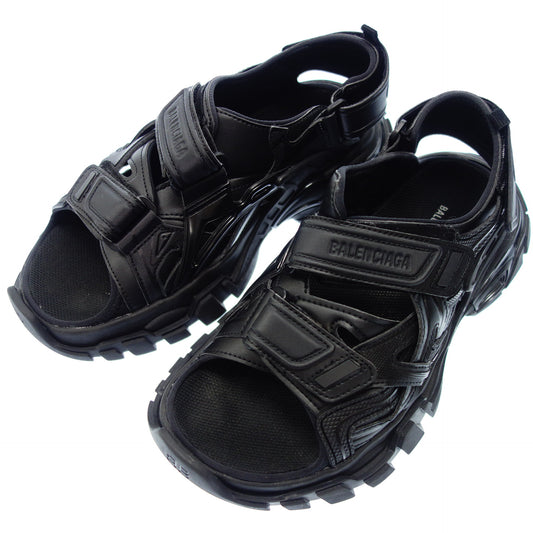 Good Condition ◆ Balenciaga Leather Sandals Track Sandal Velcro 617542 Men's 25 Black BALENCIAGA [AFC6] 