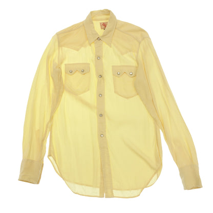 Good Condition◆Bryceland's Shirt Western 100% Rayon Men's Buttermilk Yellow 40 Bryceland's [AFB3] 