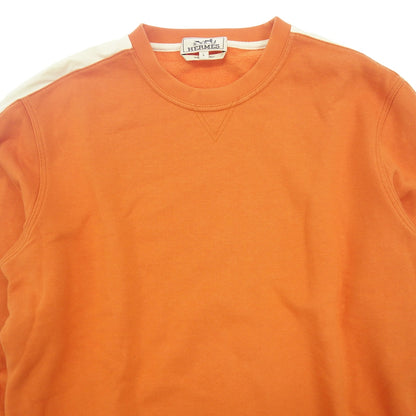 Good condition◆Hermes sweatshirt side line brushed lining men's orange size L Hermes [AFB35] 