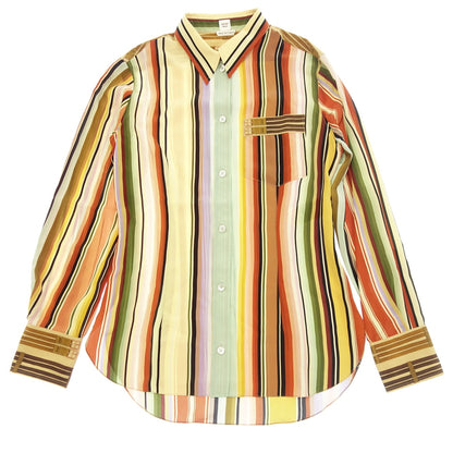 Used ◆Hermes button shirt ladies all pattern 100% silk Hermes [AFB33] 