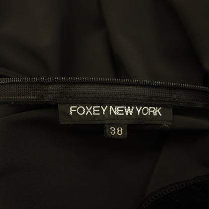 状况良好 ◆ FOXEY NEW YORK 无袖连衣裙 18245 丝绒切换女士黑色尺码 38 FOXEY NEW YORK [AFB11] 