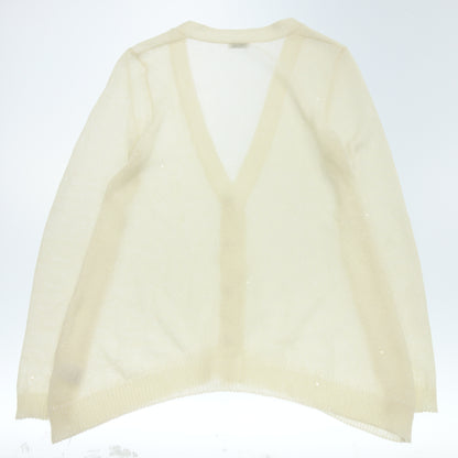 Good condition◆Brunello Cucinelli Knit Cardigan Sequin Silk Size XS Ladies White BRUNELLO CUCINELLI [AFB3] 