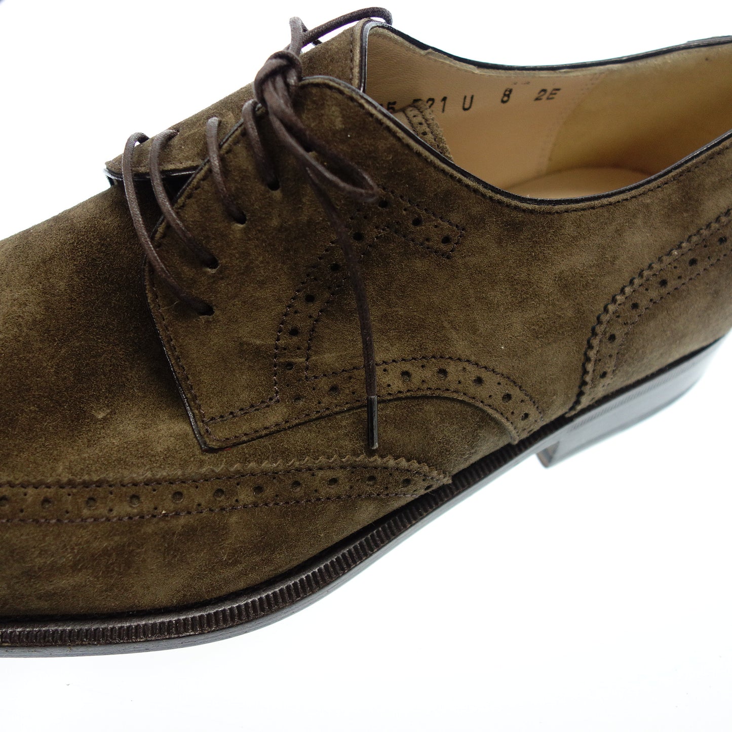 Salvatore Ferragamo Leather Shoes Wingtip Suede Men's Brown 8 Salvatore Ferragamo [AFC46] [Used] 