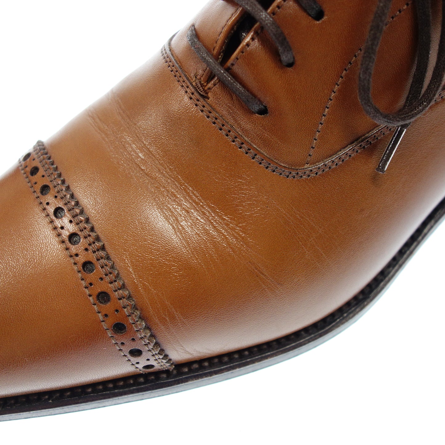 Good condition ◆ Carmina punched cap toe shoes 80324 Sartore Camier with shoe tree Men's Brown Size 7.5 CARMIA [AFC26] 