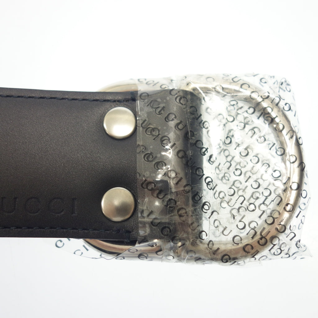 Like new ◆ Gucci D buckle belt Sherry line 451136 Navy GUCCI [AFI11] 
