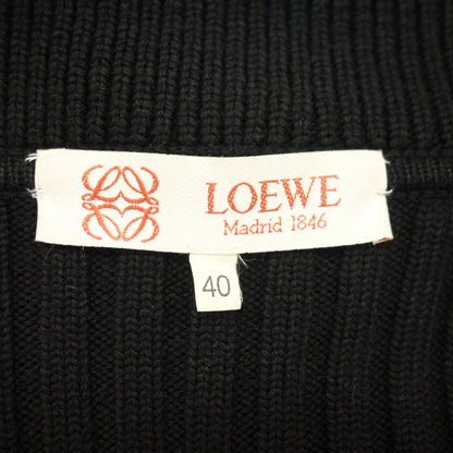 二手 LOEWE 皮夹克 羊毛切换绒面革 带腰带 女士 黑色 尺码 40 LOEWE [AFG1] 