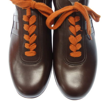 Very good condition◆Hermes leather sneakers men's brown size 40 HERMES [AFD2] 