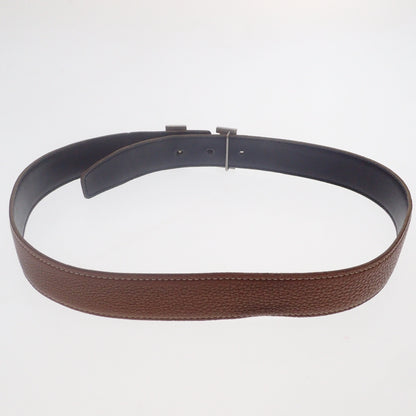 Good condition ◆Hermes leather belt Constance silver hardware □F engraving HERMES [AFI1] 