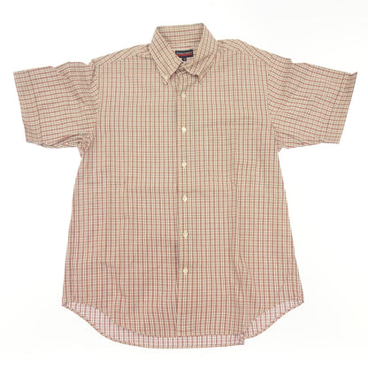 Very good condition◆Pearly Gates check shirt short sleeve men's red size 4 PEARLY GATES [AFB34] 