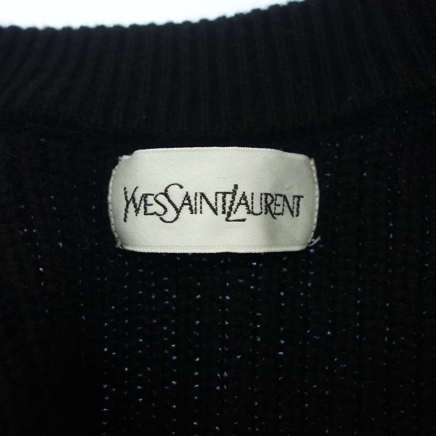 イヴサンローラン ニットカーディガン 金ボタン レディース M 黒 Yves Saint Laurent【AFB4】【中古】