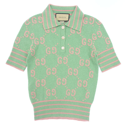 Good Condition ◆ Gucci GG Cotton Polo Shirt 691651 XKCAN Women's Green Size XXS GUCCi [AFB15] 