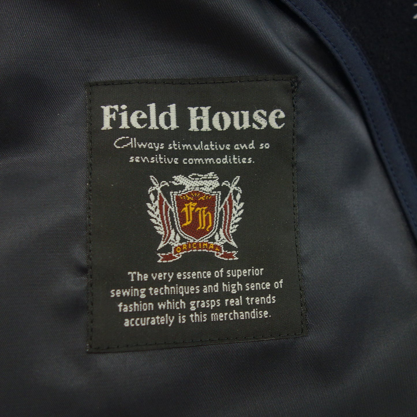 Good Condition◆Field House Bar Color Coat Cashmere 100 Men's Navy S Field House [AFB4] 