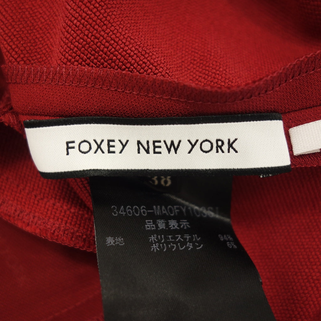 新品同様◆フォクシーニューヨーク 半袖ワンピース 34606 レディース レッド系 サイズ38 FOXEY NEW YORK【AFB49】