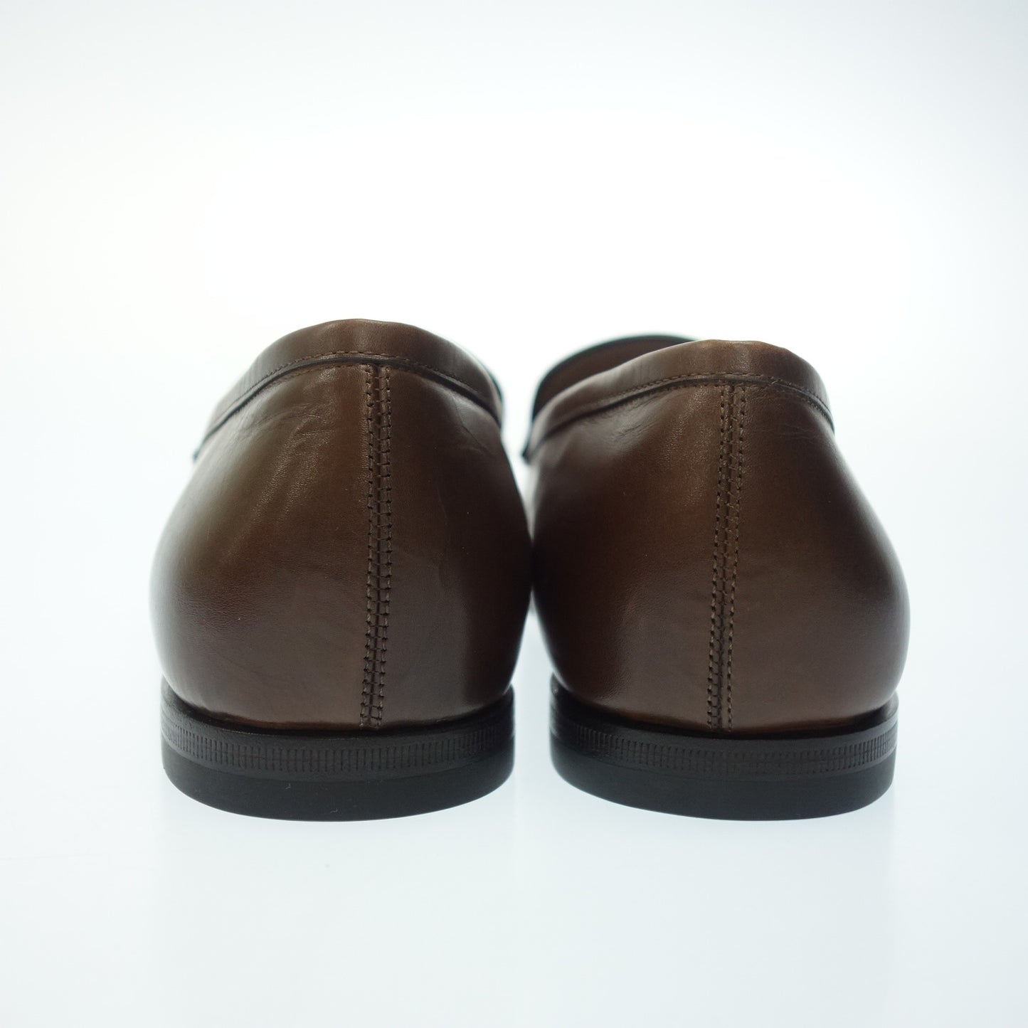 非常漂亮的商品 ◆Salvatore Ferragamo 皮革乐福鞋 Gancini 银色五金配件 男士 7 棕色 Salvatore Ferragamo [AFD6] 