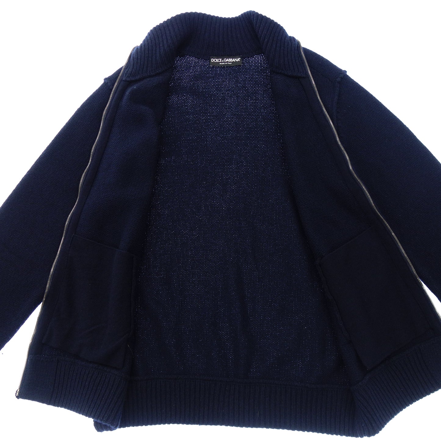 Good Condition◆Dolce &amp; Gabbana Knit Sweater Zip Up Patch DOLCE &amp; GABBANA [AFB1] 