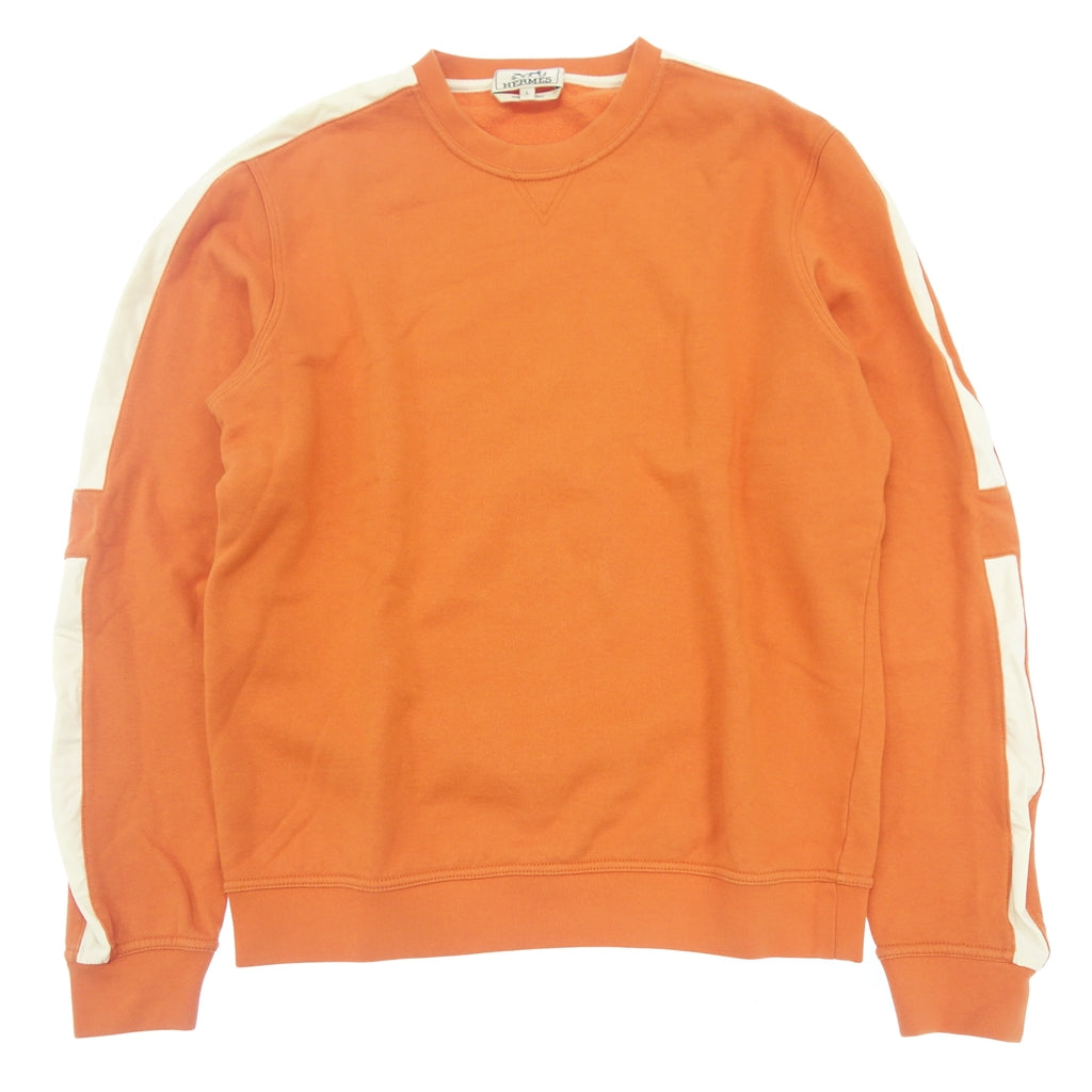 Good condition◆Hermes sweatshirt side line brushed lining men's orange size L Hermes [AFB35] 