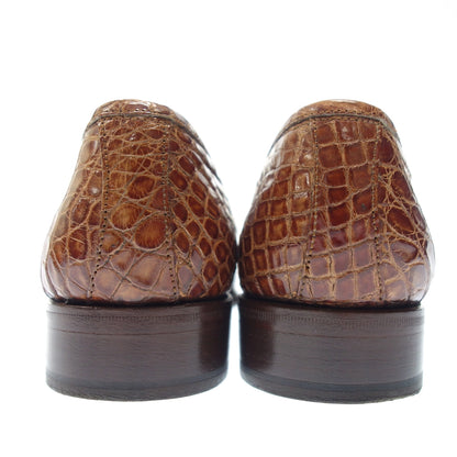 Good condition ◆ Ducal Penny Loafer Cocco Cold Crocodile Leather Brown Men's Size 40.5 4606 with box Ducal [LA] 