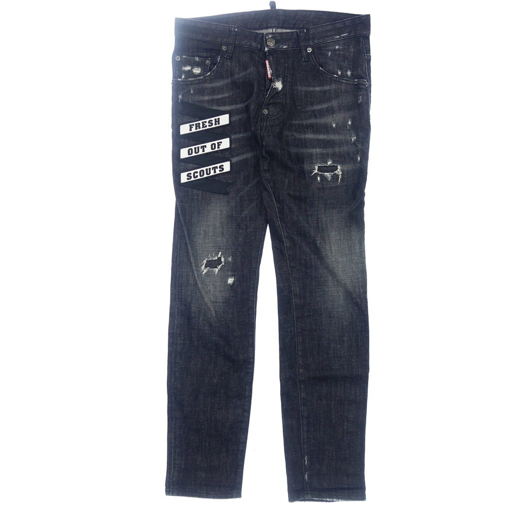 Used ◆D Squared Denim Pants Crash Repair Processed SKATER JEAN FRESH OUTOF SCOTUTS S74LB0336 Men's Black Size 44 DSQUARED2 [AFB48] 
