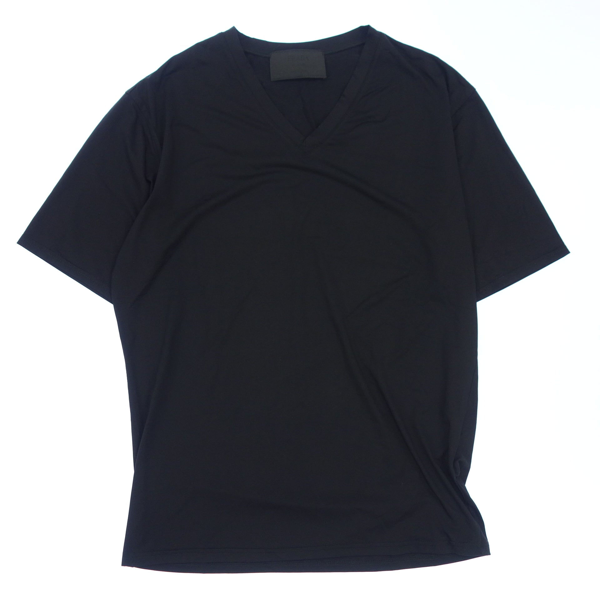 美品◇プラダ Tシャツ ストレッチ素材 Vネック メンズ ブラック サイズ 