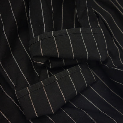 Good Condition◆JEAN PAUL GAULTIER Open Collar Shirt Vintage Striped Men's Black Cotton Size 48 JEAN PAUL GAULTIER [AFB6] 