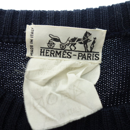Used ◆Hermes knit dress sleeveless cotton ladies navy size 40 HERMES [AFB32] 