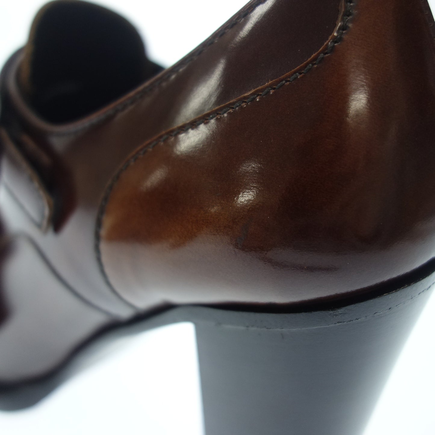 Very good condition ◆ Church's Leather Shoes Heel Double Monk Ladies 34.5 Brown Church's [AFC6] 