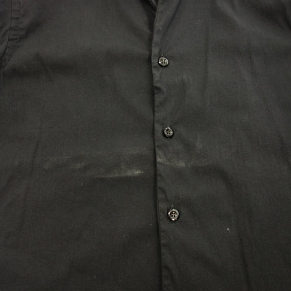 中古◆エンポリオアルマーニ カッターシャツ オープンカラー メンズ ブラック サイズS EMPORIO ARMANI【AFB40】
