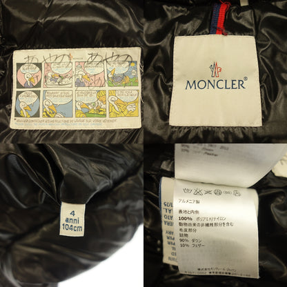 Good condition◆Moncler Down Jacket Buddy Kids Black Size 104cm A29544632205 MONCLER BADY GIUBBOTTO [AFB6] 