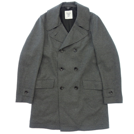 Like new◆Double JK wool pea coat FIDELITY custom made men's M gray wjk black [AFB10] 