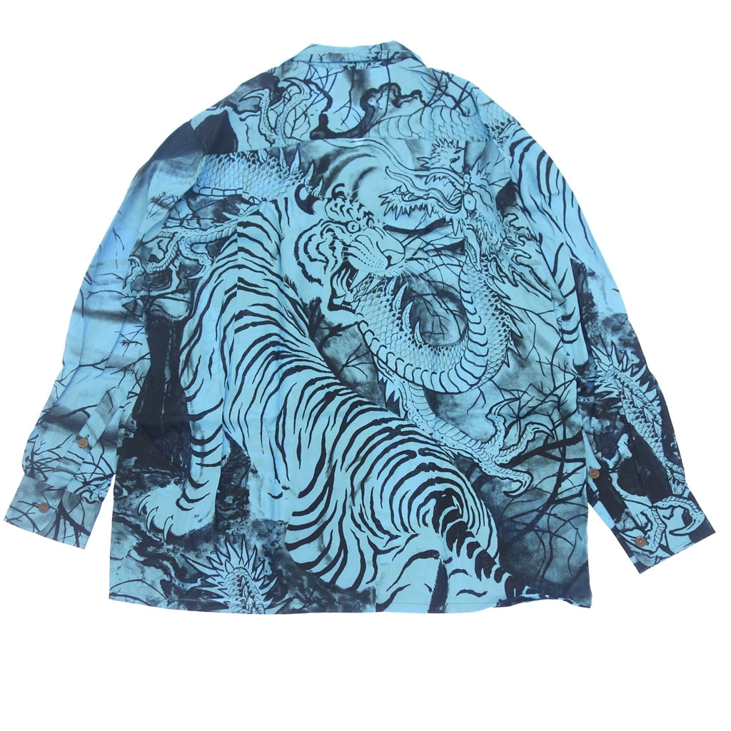 Like new ◆ WACKO MARIA TIM LEHI Hawaiian shirt 22FW-WMS-HI04 Men's Blue x Black Size L WACKO MARIA TIM LEHI [AFB35] 