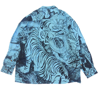 Like new ◆ WACKO MARIA TIM LEHI Hawaiian shirt 22FW-WMS-HI04 Men's Blue x Black Size L WACKO MARIA TIM LEHI [AFB35] 