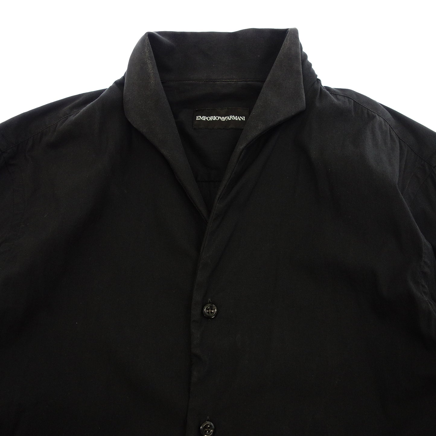 Used ◆ Emporio Armani cutter shirt open collar men's black size S EMPORIO ARMANI [AFB40] 