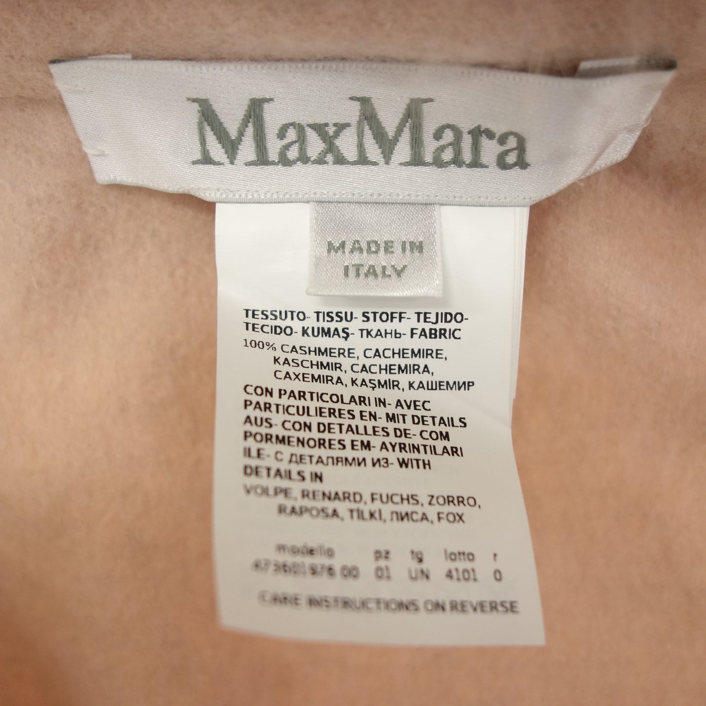 Max Mara Poncho Fox Fur Women's Pink Beige MaxMara [AFB42] [Used] 