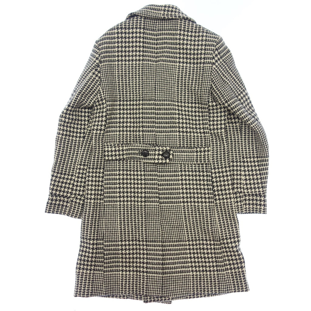 Very good condition◆PALTO Chester coat double houndstooth wool houndstooth pattern men's size 48 black x white PALTO [AFA15] 