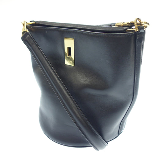 Good Condition◆CELINE 2WAY Shoulder Bag Teen Bucket 16 Leather Black S-MP-4211 CELINE [AFE11] 