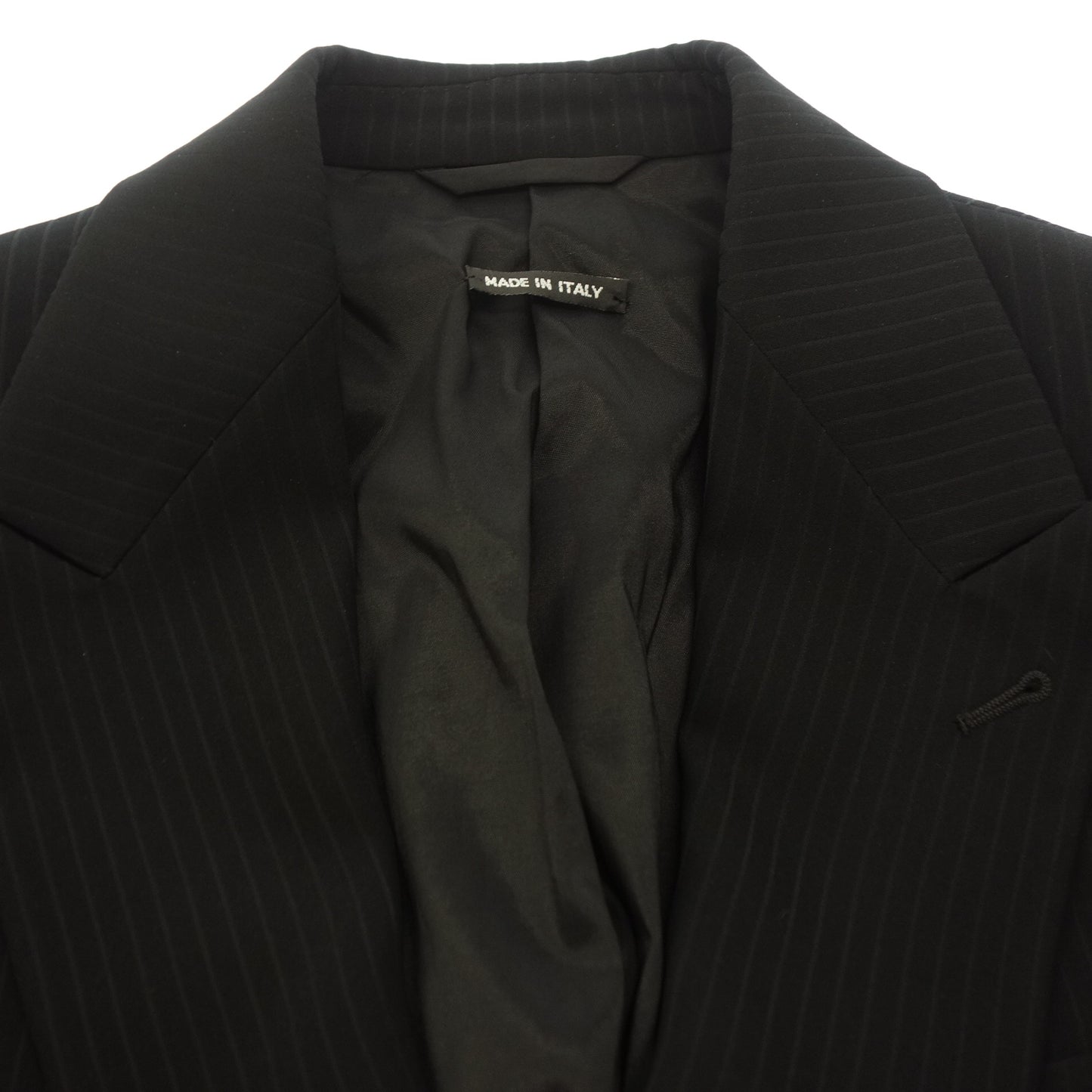 Good Condition◆Giorgio Armani Suit Setup Black Stripe Size 46 Men's GIORGIO ARMANI [AFA10] 