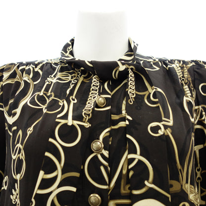 Gucci Silk Dress All Over Pattern 204027 40 Women's Black GUCCI [AFB35] [Used] 