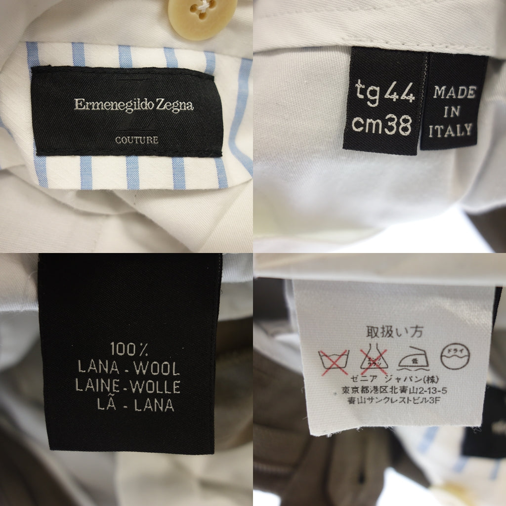 美品◆エルメネジルド ゼニア スラックス ウール メンズ ブラウン系 サイズ44 Ermenegildo Zegna【AFB20】