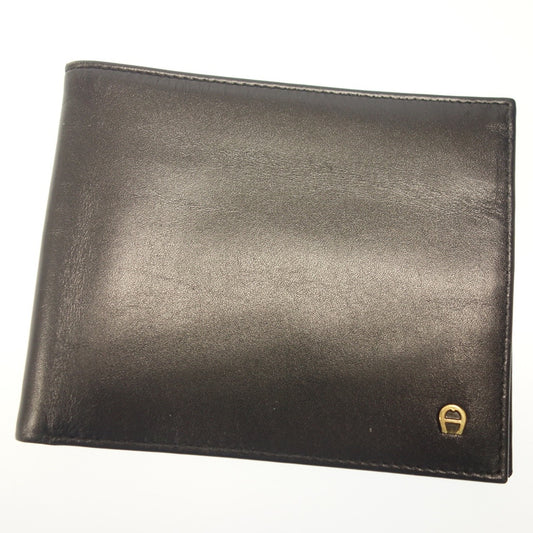 Good condition ◆ Aigner bifold wallet men's black AIGNER [AFI17] 