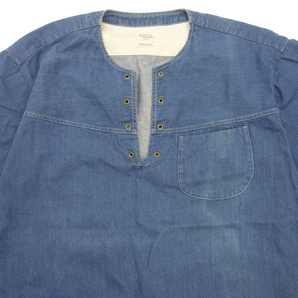 Good Condition ◆ Penny's Towncraft Short Sleeve Shirt Denim Men's Blue Size L penny's TOWNCRAFT [AFB11] 