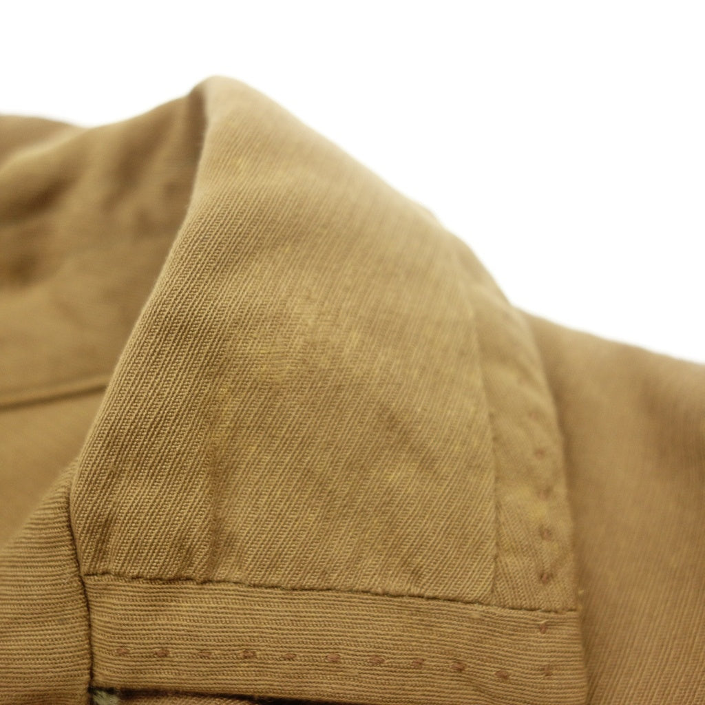 Used Vintage Open Collar Shirt 60's Men's Brown Size M Rayon Vintage [AFB42] 