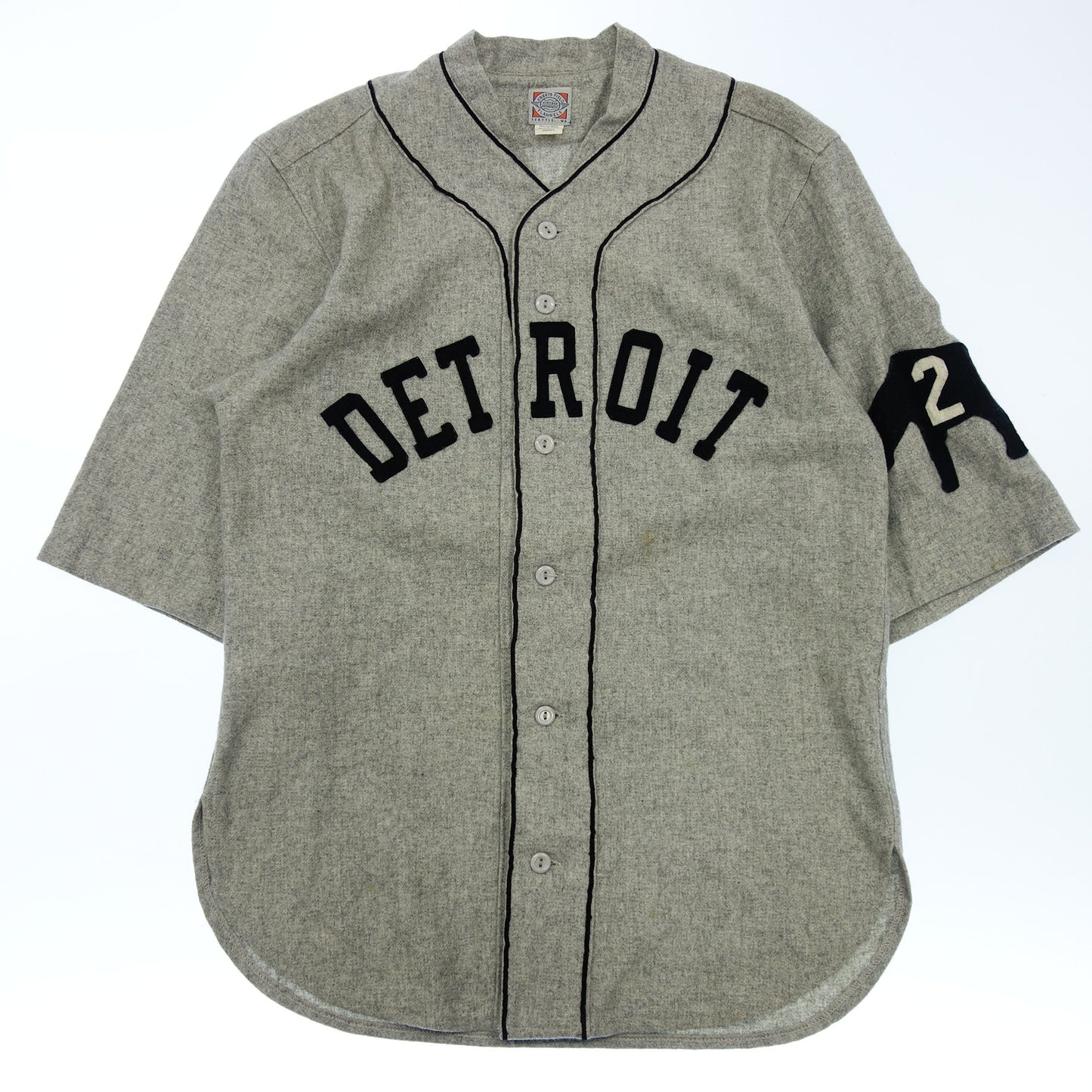 エベッツ フィールド フランネル デトロイト ユニフォーム MADE IN USA メンズ グレー S EBBETS FIELD FLANNELS【AFB26】【中古】