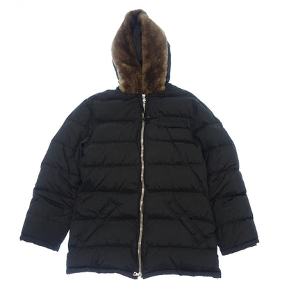 Good condition◆Prada down coat zip up beaver fur ladies black PRADA [AFA18] 