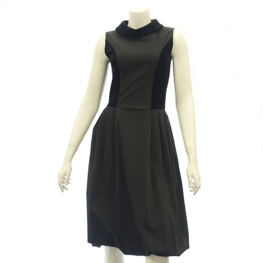 Good condition ◆ FOXEY NEW YORK Sleeveless dress 18245 Velor switching Ladies Black Size 38 FOXEY NEW YORK [AFB11] 