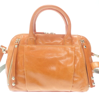 Very good condition◆No brand 2Way leather bag Orange [AFE9] 