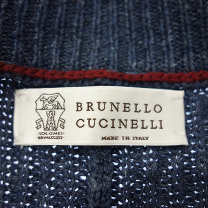 Very good condition◆Brunello Cucinelli Knit Cardigan Double Button Men's Blue Brunello Cucinelli [AFB39] 