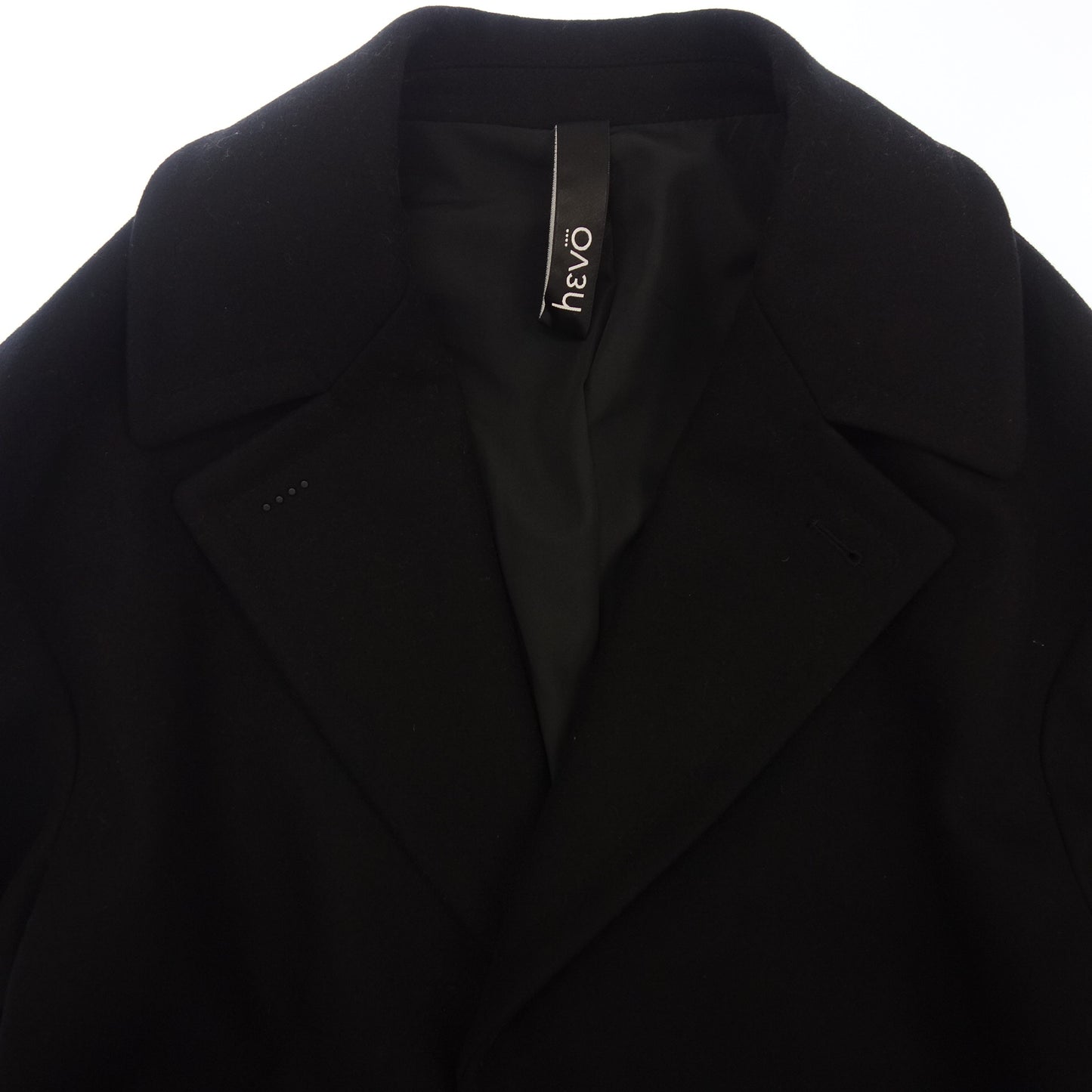 Very good condition ◆Ivo wool belted chester coat with same material belt Made in Italy Men's 46 black hevo [AFB3] [Used] 