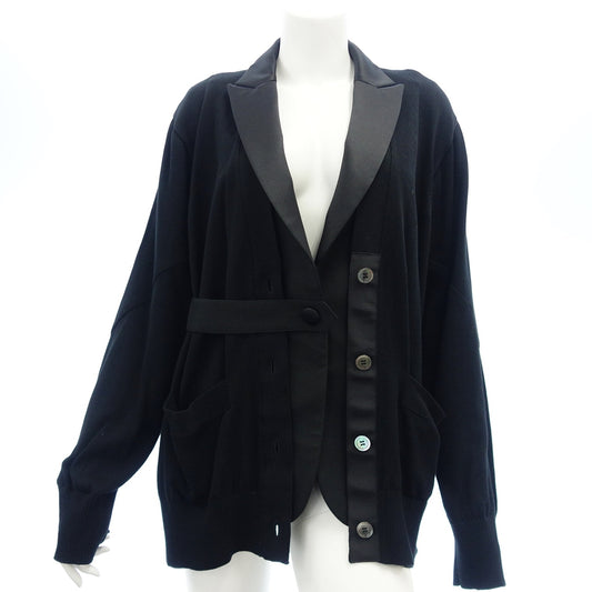 Good condition◆Sacai 20SS jacket knit docking ladies size 3 black 20-04826 Sacai [AFB37] 
