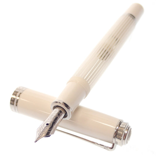 Like new◆Pelikan Fountain Pen Souveraine M605 Nib 14C585 White Stripe with Box PELIKAN [AFI18] 