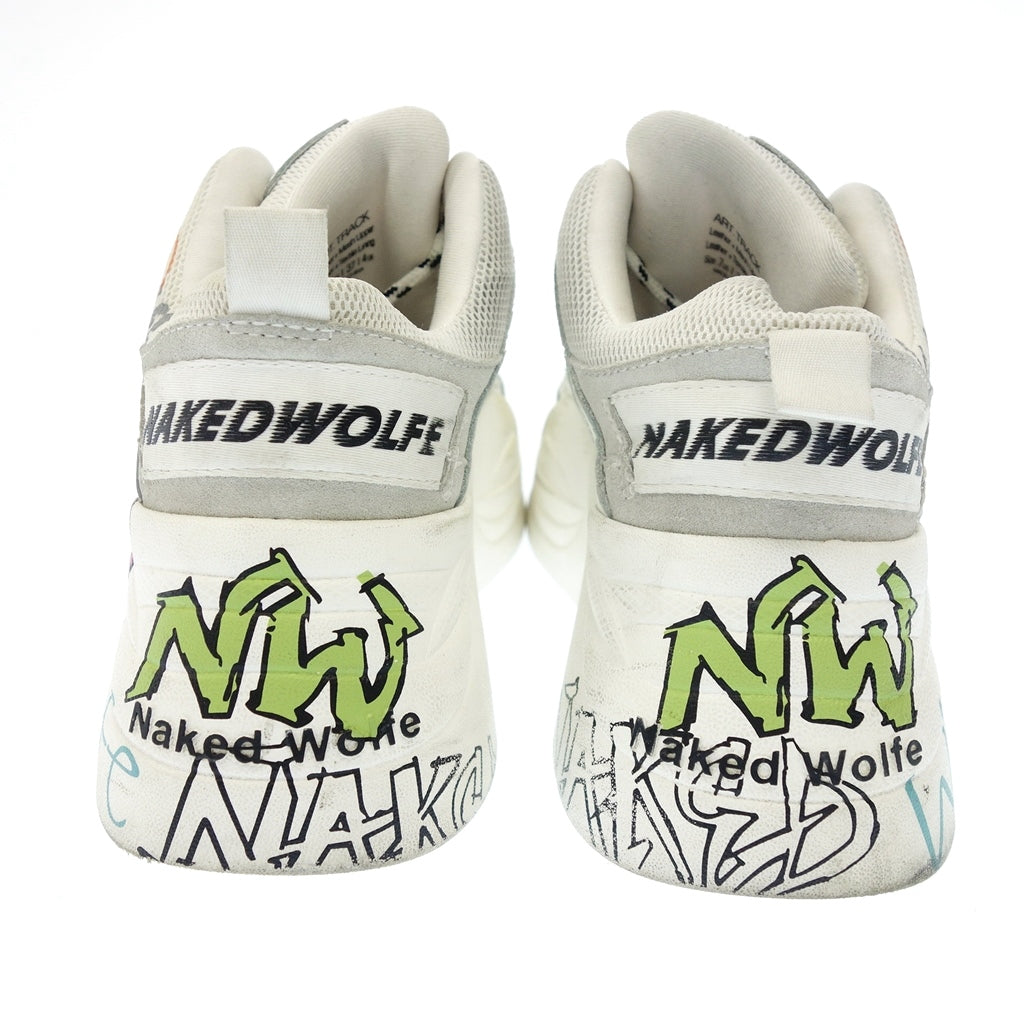 Used NAKEDWOLFE Titan Graffiti Chunky Sneakers Women's 37 White NAKEDWOLFE Titan Graffiti [AFC47] 